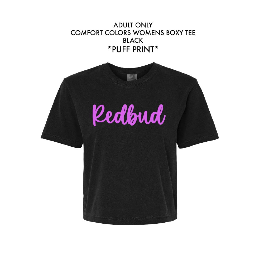 2026 Black BOXY "Redbud" Tee